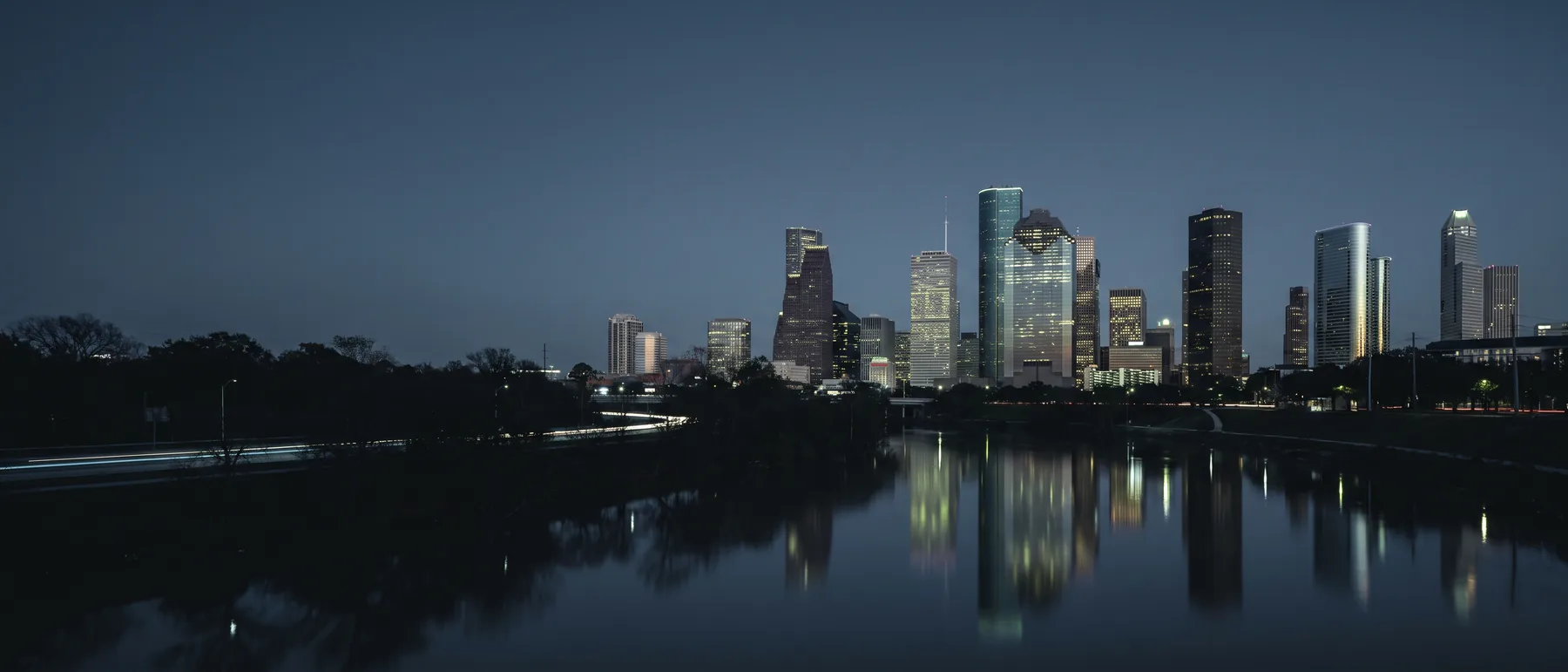 Houston colocation market, the city at dusk