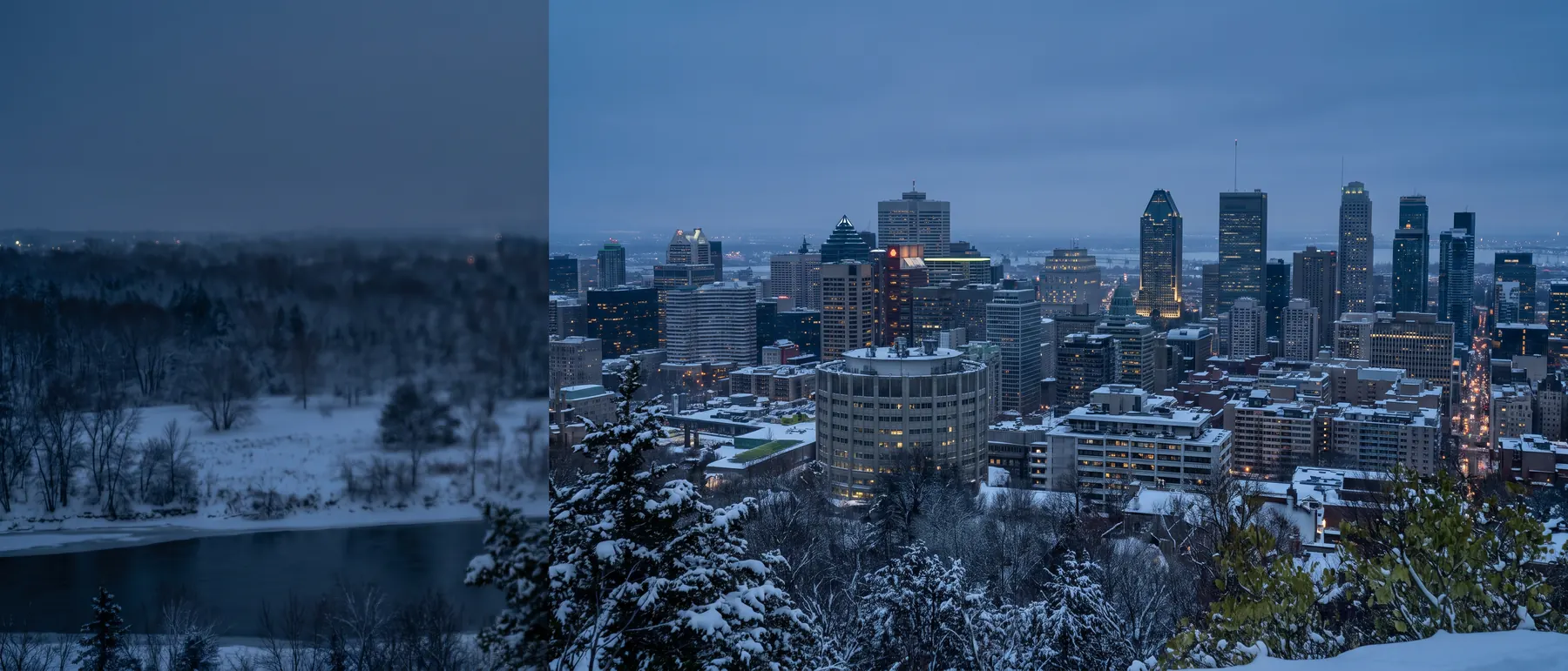 Montreal colocation market, the city at dusk