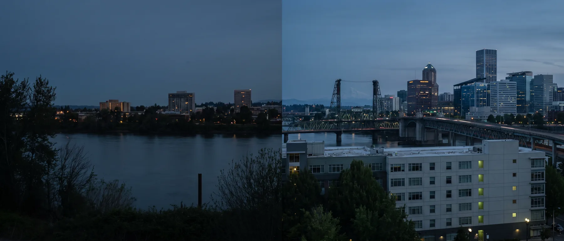 Portland and Hillsboro colocation market, the city at dusk
