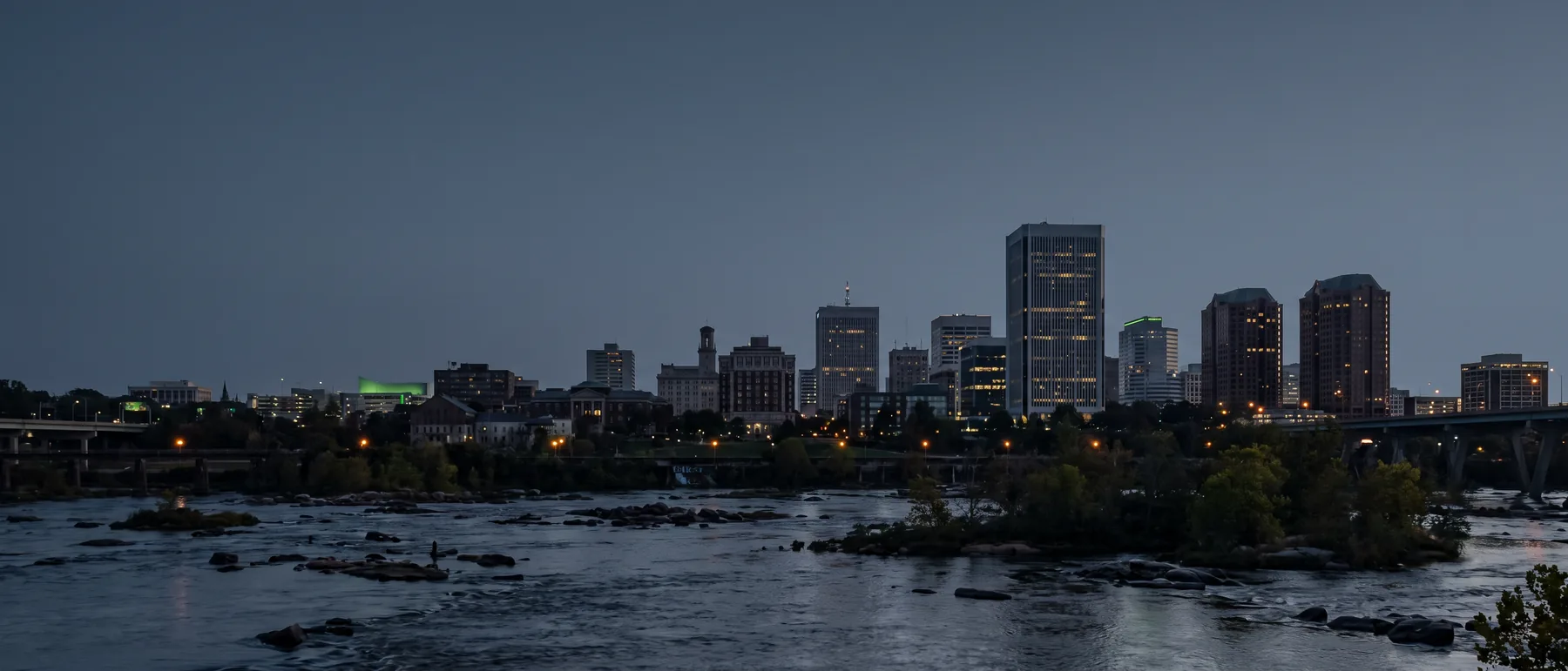 Richmond colocation market, the city at dusk